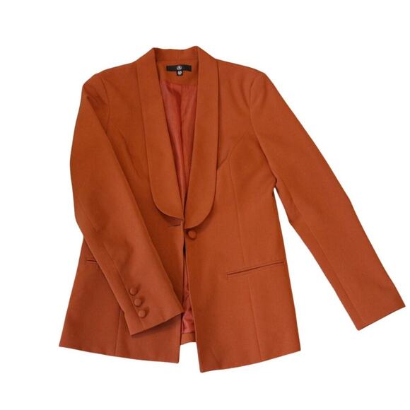 Missguided Women's Blazer Tuxedo Jacket Orange Rust Size 6 EUC - Picture 1 of 3